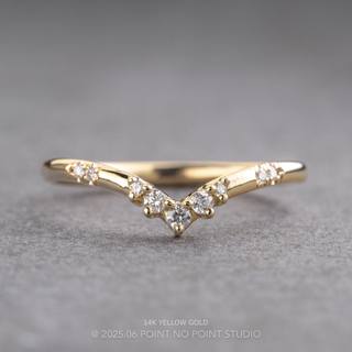Fern Wedding Ring, 9 Diamond, Round Band