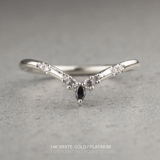 Flora Wedding Ring, 9 Ombre Diamond, Round Band