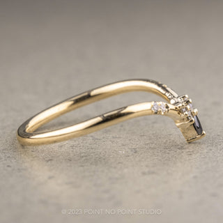 Ombre Diamond Wedding Ring, Flora Setting, 14K Yellow Gold