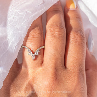 Icy White Diamond Wedding Ring, Flora Setting, 14K White Gold