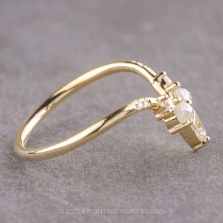 Icy White Diamond Wedding Ring, Flora Setting, 14K Yellow Gold