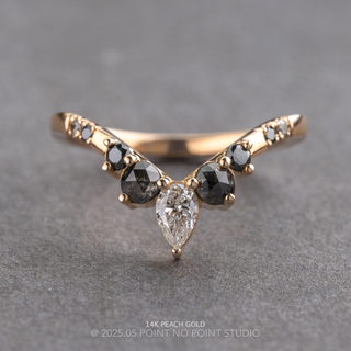 Florence Wedding Ring, 9 Diamond Dark Ombre, Loaf Band