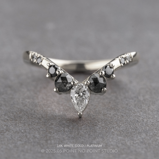 Florence Wedding Ring, 9 Diamond Dark Ombre, Loaf Band