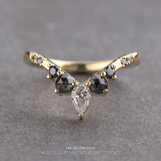 Florence Wedding Ring, 9 Diamond Dark Ombre, Loaf Band