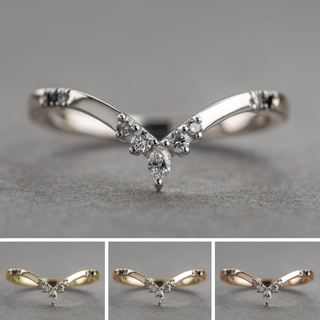 Flora Wedding Ring, 9 Ombre Diamond, Square Band women's wedding band, Point No Point Studio. Eco-friendly, Recycled Metals, Conflict Free.