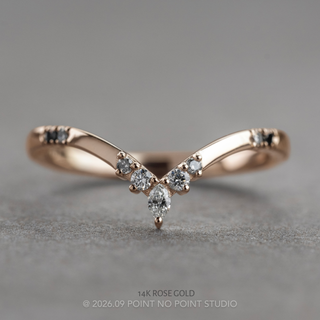 Flora Wedding Ring, 9 Ombre Diamond, Square Band women's wedding band, Point No Point Studio. Eco-friendly, Recycled Metals, Conflict Free.
