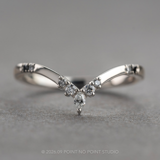 Flora Wedding Ring, 9 Ombre Diamond, Square Band women's wedding band, Point No Point Studio. Eco-friendly, Recycled Metals, Conflict Free.