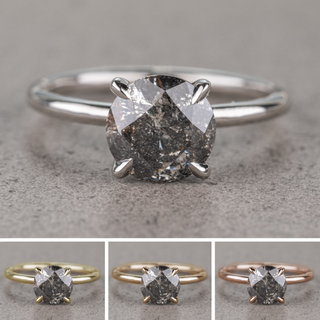 2.24 Carat Salt and Pepper Diamond Engagement Ring, Tulip Jane Setting