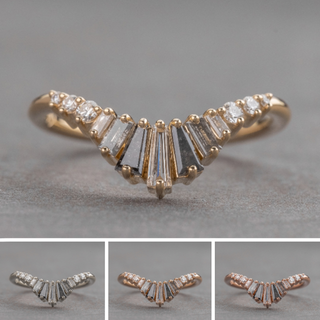 Wilhelmina Wedding Ring, 13 Ombre Diamond, Round Band