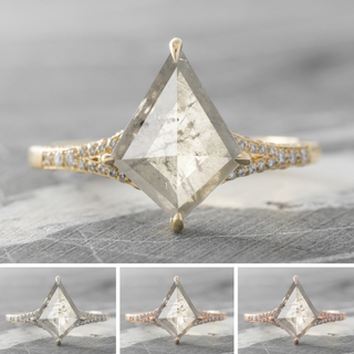 Grey kite engagement ring