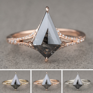 Black kite engagement ring