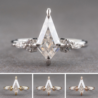1.29 Carat Kite Moissanite Engagement Ring, Quinn Setting