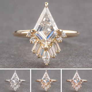 2.11 Carat Kite Moissanite Engagement Ring, Wren Setting