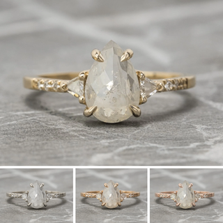 1.52 Carat Icy White Pear Diamond Engagement Ring, Eliza Setting