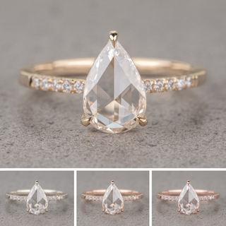 1.40 Carat Clear Pear Diamond Engagement Ring, Juliette Setting
