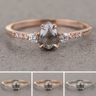 1.15 Carat Salt and Pepper Diamond Engagement Ring, Eliza Setting