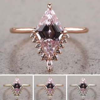2.11 Carat Pink Lozenge Sapphire and Diamond Engagement Ring, Ava Setting