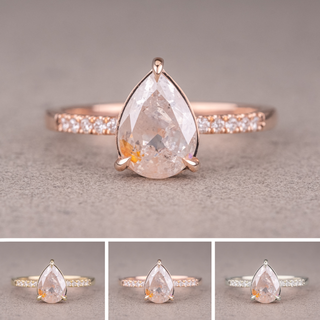 1.92 Carat Icy White Pear Diamond Engagement Ring, Juliette Setting