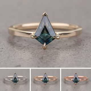 .94 Carat Teal Kite Sapphire Engagement Ring, Jane Setting