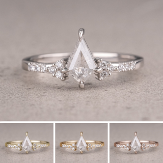 1.16 Carat Icy Salt and Pepper Kite Diamond Engagement Ring, Quincy Setting