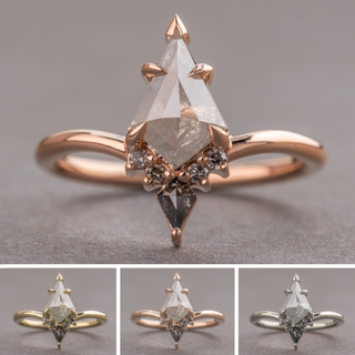 1.08 Carat Icy White Kite Diamond Engagement Ring, Charlie Setting