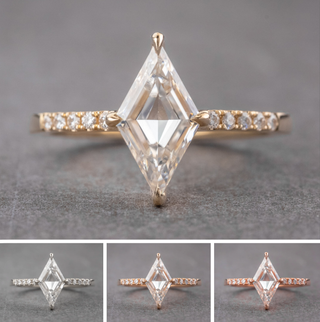 1.30 Carat Lozenge Moissanite Engagement Ring, Lulu Setting