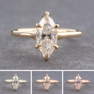 1.58 Carat Marquise Moissanite Engagement Ring, Madeline Setting