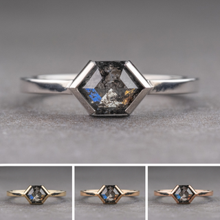 Hexagon engagement ring