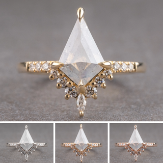 Kite diamond engagement ring