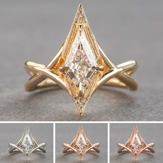 Kite Lab Diamond Engagement Ring, Twisted Arwen Setting