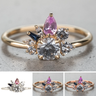 1.28 Carat Sapphire Confetti Setting Engagement Ring
