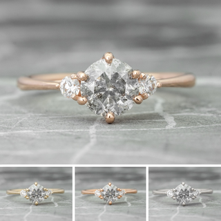 1.47 Carat Salt and Pepper Diamond Engagement Ring, Madison Setting