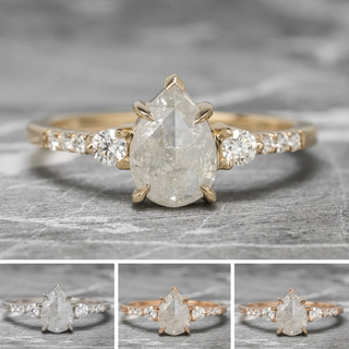 1.52 Carat Icy White Pear Diamond Engagement Ring, Eliza Setting