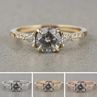 1.21 Carat Salt and Pepper Diamond Engagement Ring, Eliza Setting