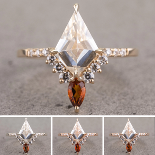 Kite Moissanite Engagement Ring, Avaline Setting