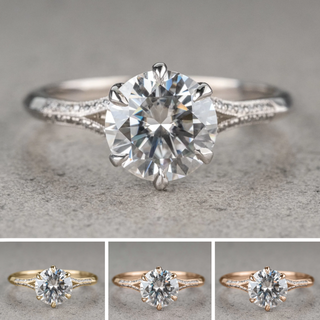 1.58 Carat Moissanite Engagement Ring, Mackenzie Setting