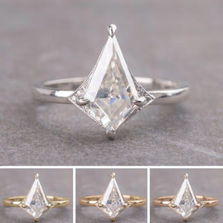 Kite Moissanite and Diamond Engagement Ring, Aela Setting