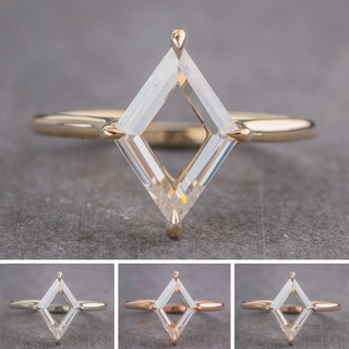 1.50 Carat Lozenge Moissanite Engagement Ring, Lark Setting