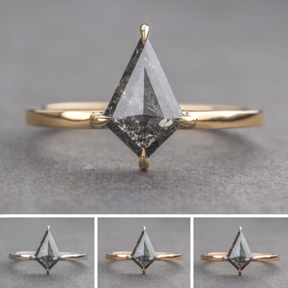 1.27 Carat Black Kite Diamond Engagement Ring, Jane Setting