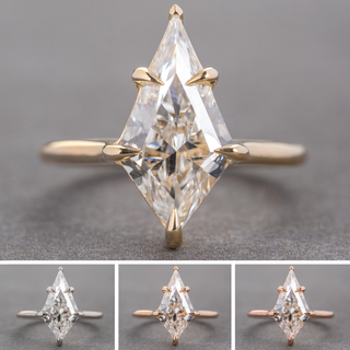 Kite Lab Diamond Engagement Ring, Lark Setting, Point No Point Studio. Available in a variety of metal types. Eco-friendly, Recycled Metals, Conflict Free.