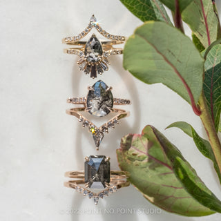 2.56 Carat Black Emerald Diamond Engagement Ring, Jane Setting
