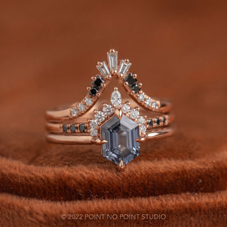 1.33 Carat Blue Hexagon Sapphire Engagement Ring, Ava Setting