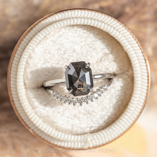 2.56 Carat Black Emerald Diamond Engagement Ring, Jane Setting