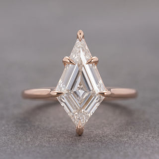 Kite Lab Diamond Engagement Ring, Lark Setting, Step Cut