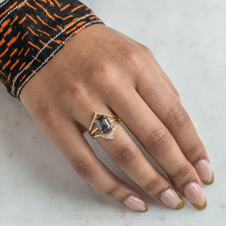 2.56 Carat Black Emerald Diamond Engagement Ring, Jane Setting