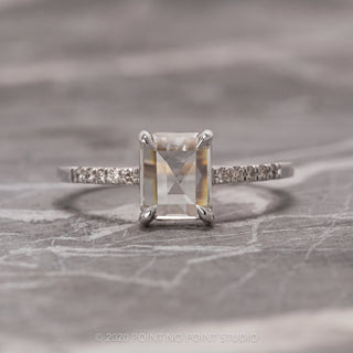 1.55 Carat Clear Emerald Shaped Diamond Engagement Ring, Jules Setting
