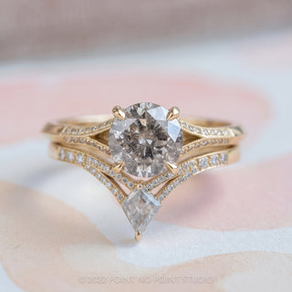 1.04 Carat Salt and Pepper Round Diamond Engagement Ring, Mackenzie Setting