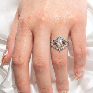 1.23 Carat Orange Salt and Pepper Pear Diamond Engagement Ring, Zoe Setting