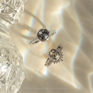 1.98 Carat Black Round Diamond Engagement Ring, Bezel Jules Setting