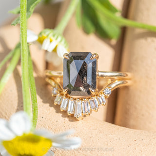 2.56 Carat Black Emerald Diamond Engagement Ring, Jane Setting